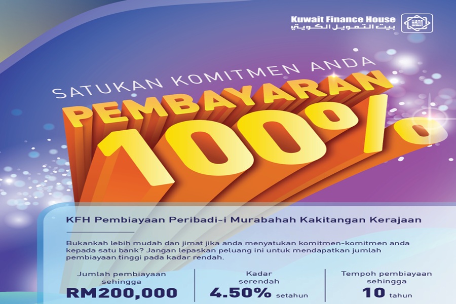 KFH personal loan promotional banner showing RM200000 maximum financing and 4.50 percent interest rate